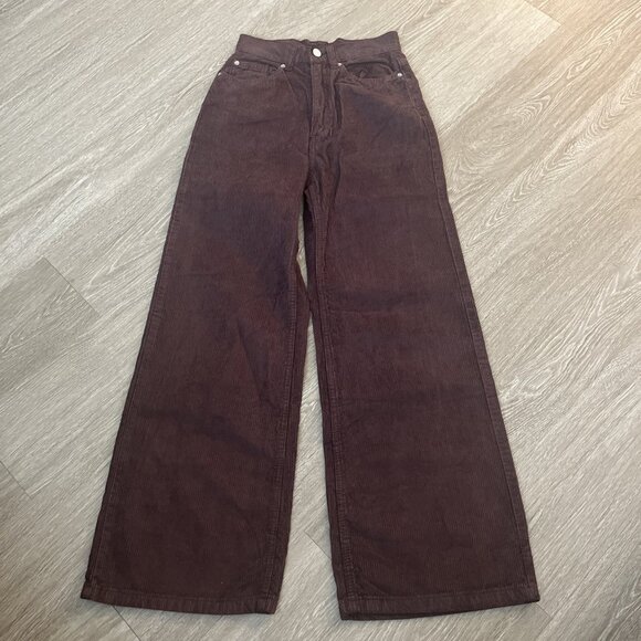Urban Outfitters BDG Women High Rise &  Wide Leg Corduroy Pants in Brown Size 24 - Picture 1 of 4